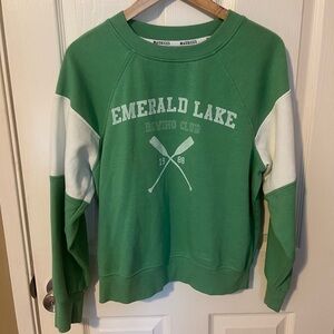 Maurices Green and White Crew Neck Sweater